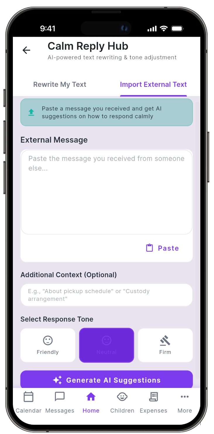 AI-powered calm reply assistant